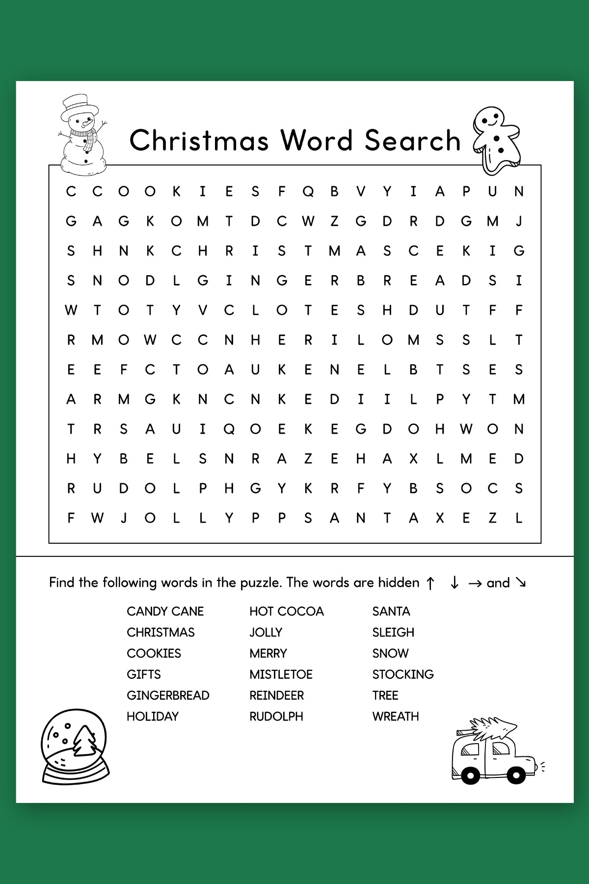 Christmas word find printable free example Mom Envy