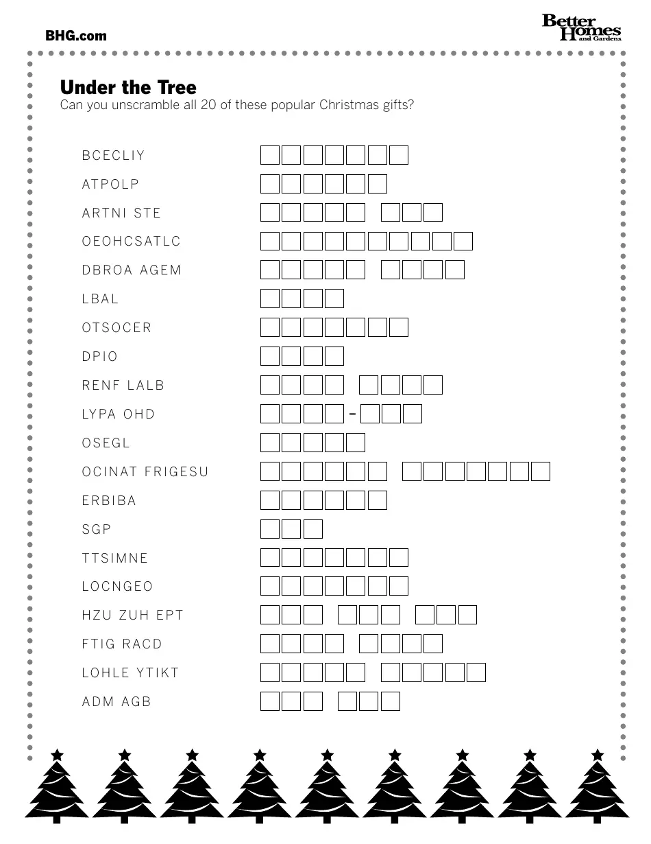 Christmas Word Scramble Game Template Download Printable PDF Templateroller