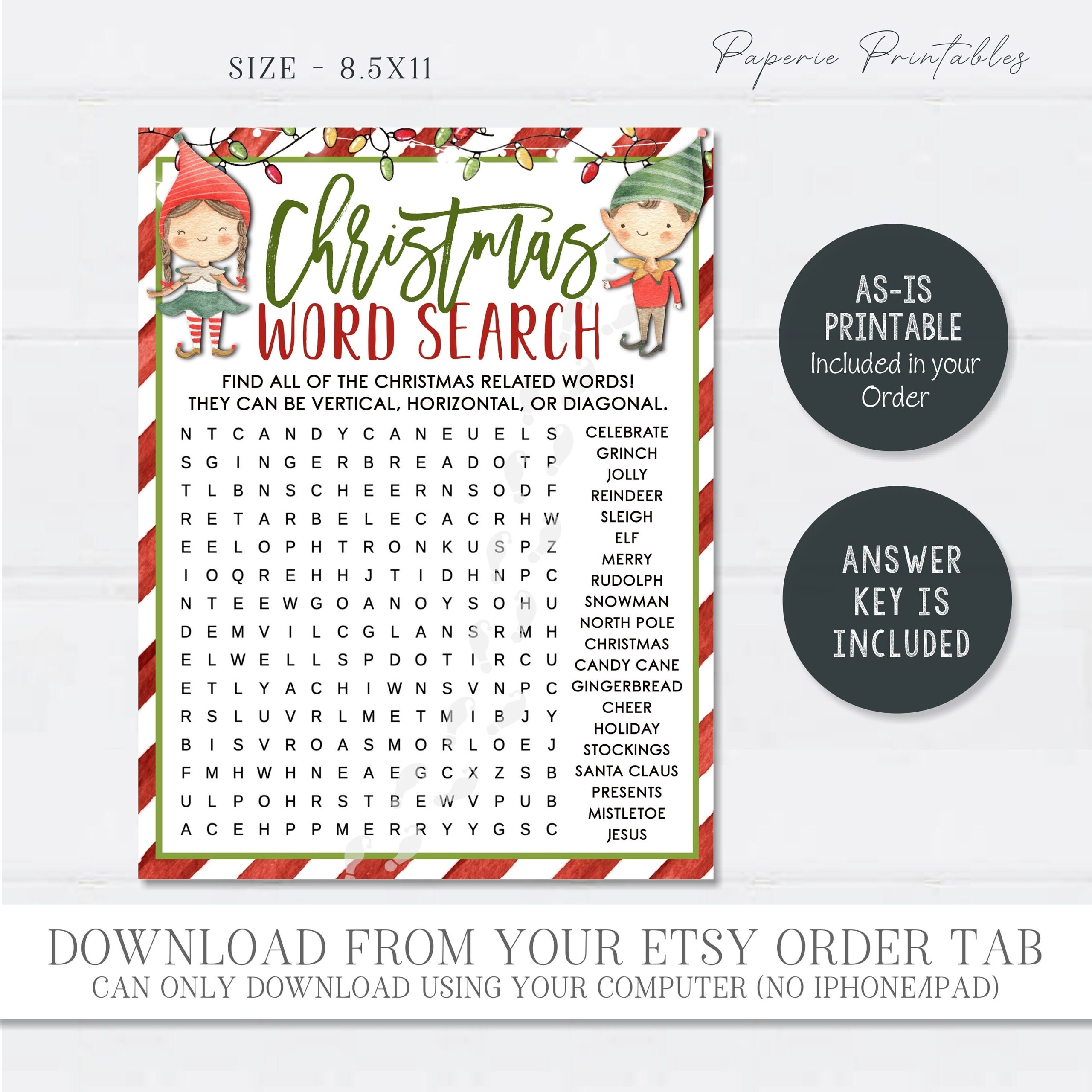 Santa Claus Word Search Printable