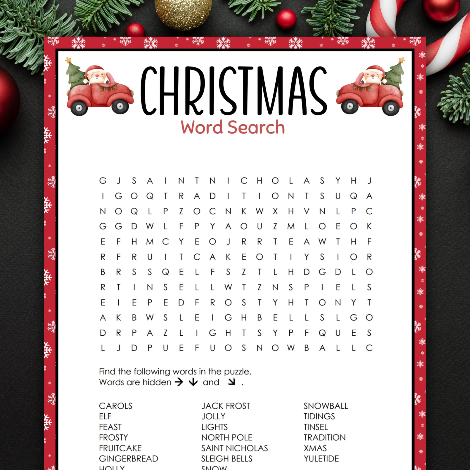 Printable Free Christmas Word Search