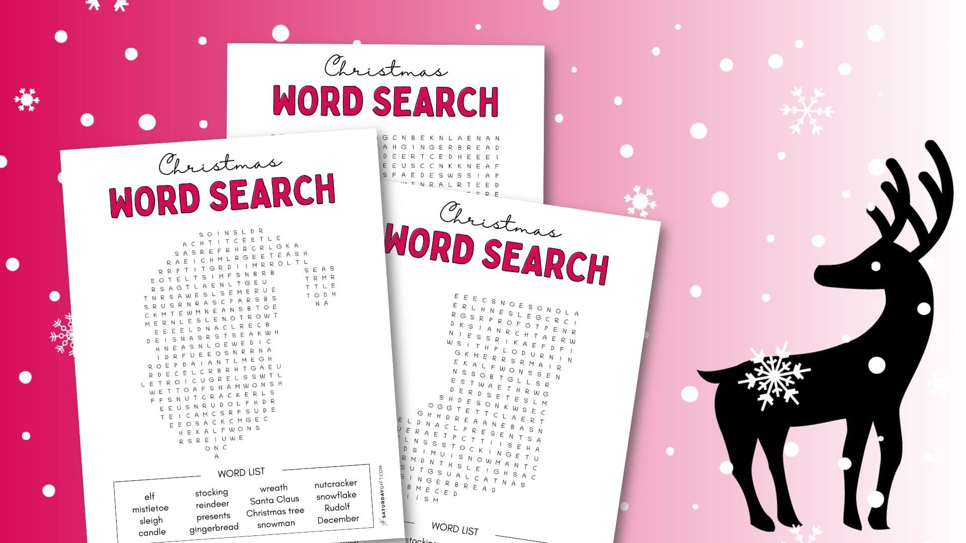 Christmas Word Search Cute Free Printables SaturdayGift