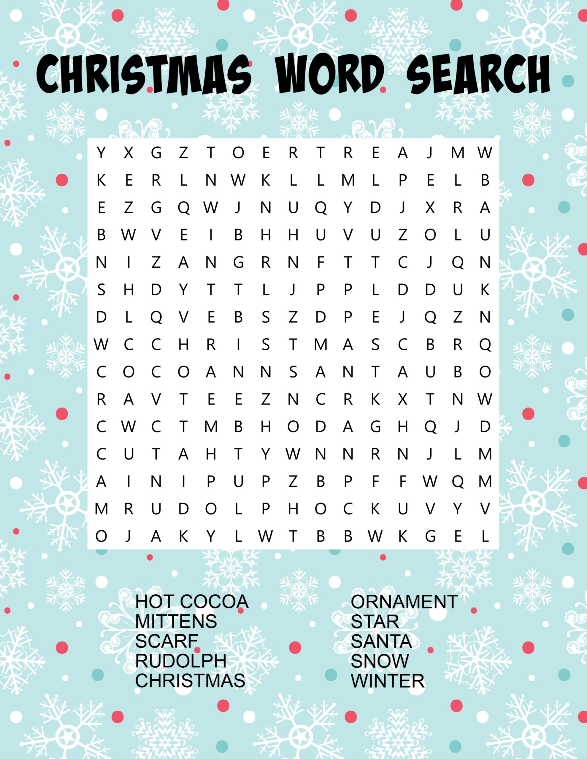 Christmas Word Search Free Printable Fun For Kids My Uncommon Slice Of Suburbia