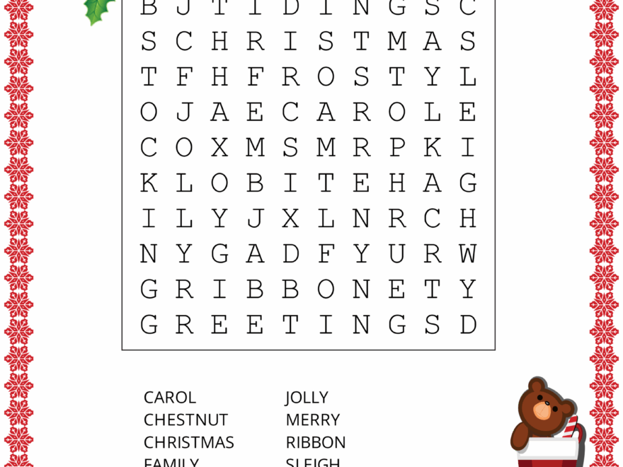 Christmas Word Search Free Printable PDF Puzzles Free Printables Monograms Design Tools Patterns DIY Projects