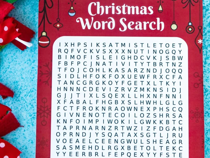 Christmas Word Search Free Printable Play Party Plan