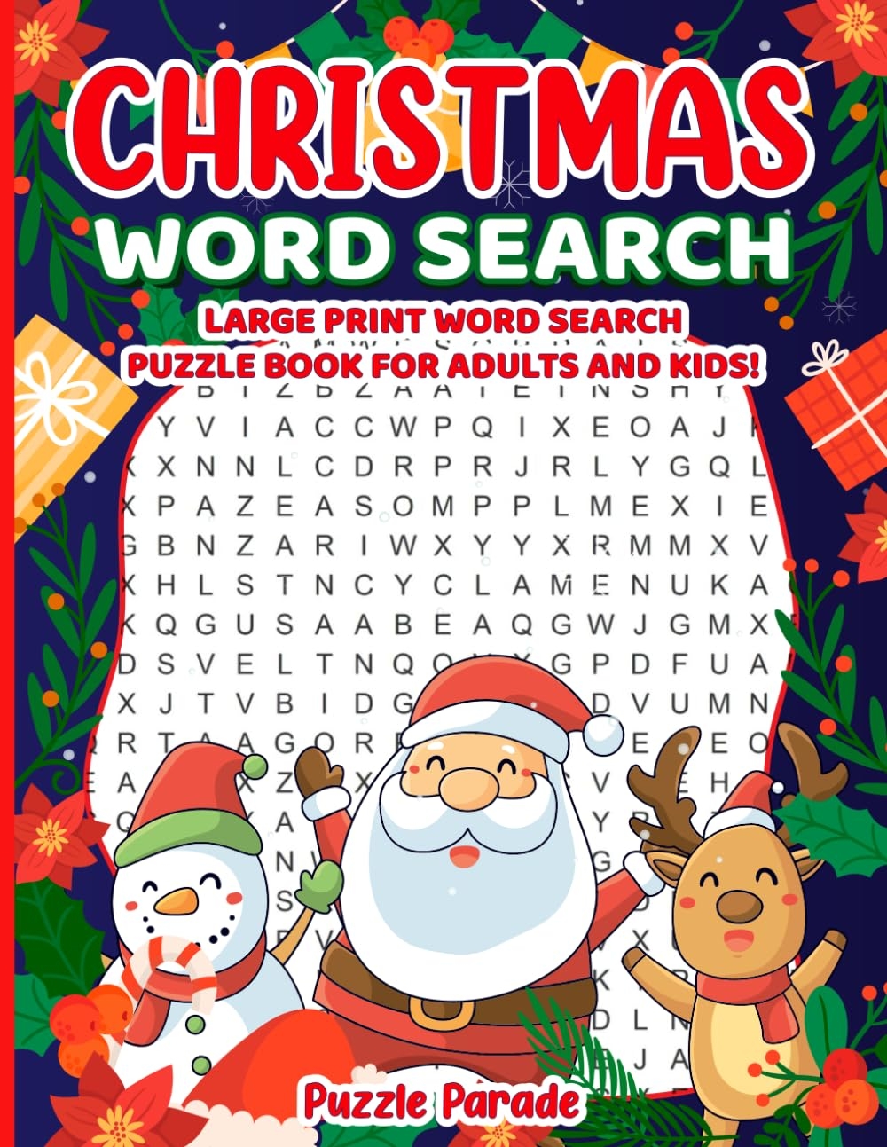 Christmas Word Search Large Print Word Search Puzzle Book For Adults And Kids Parade Puzzle Green Huxley 9781790512355 Amazon Books