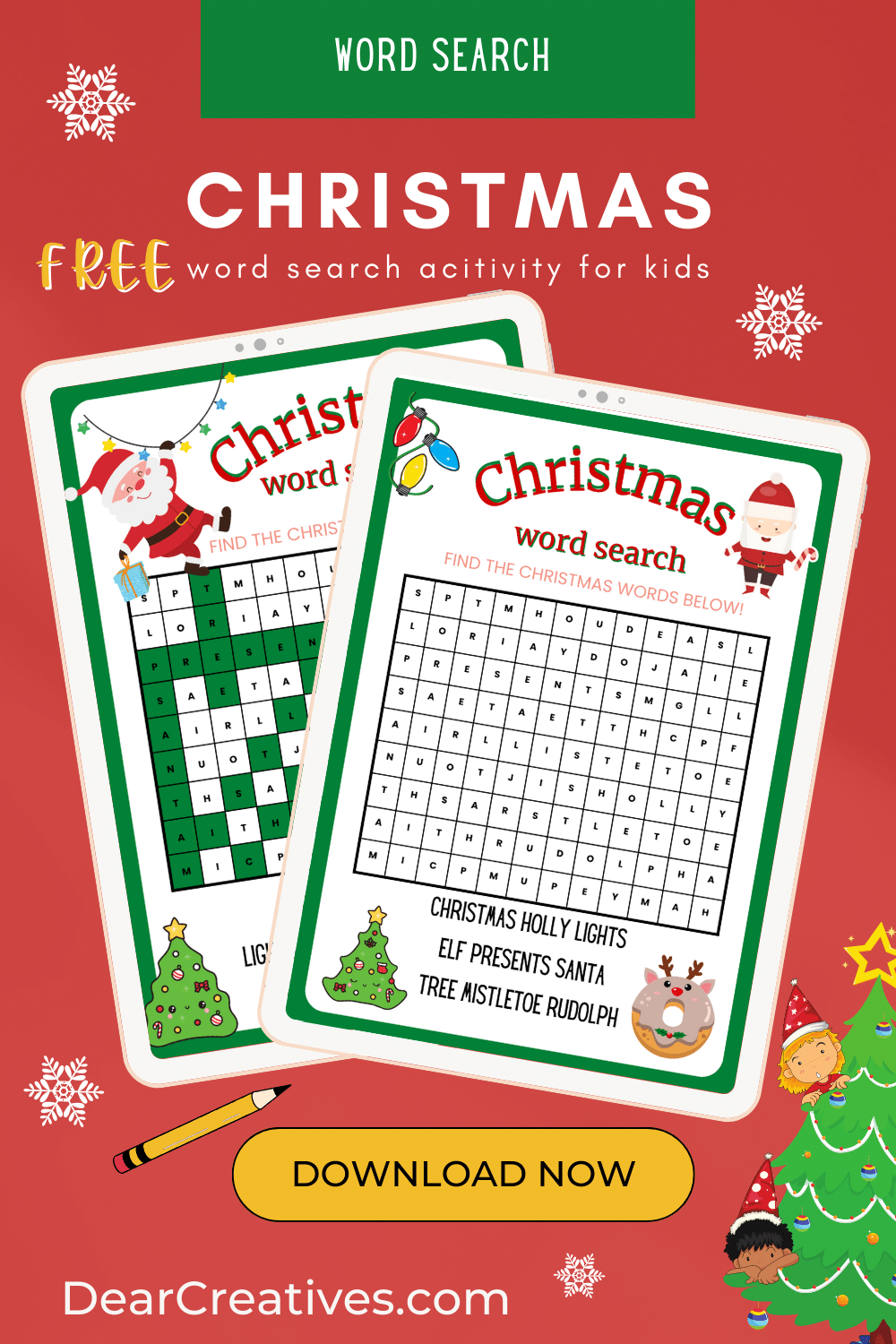 Christmas Word Search Printable Easy