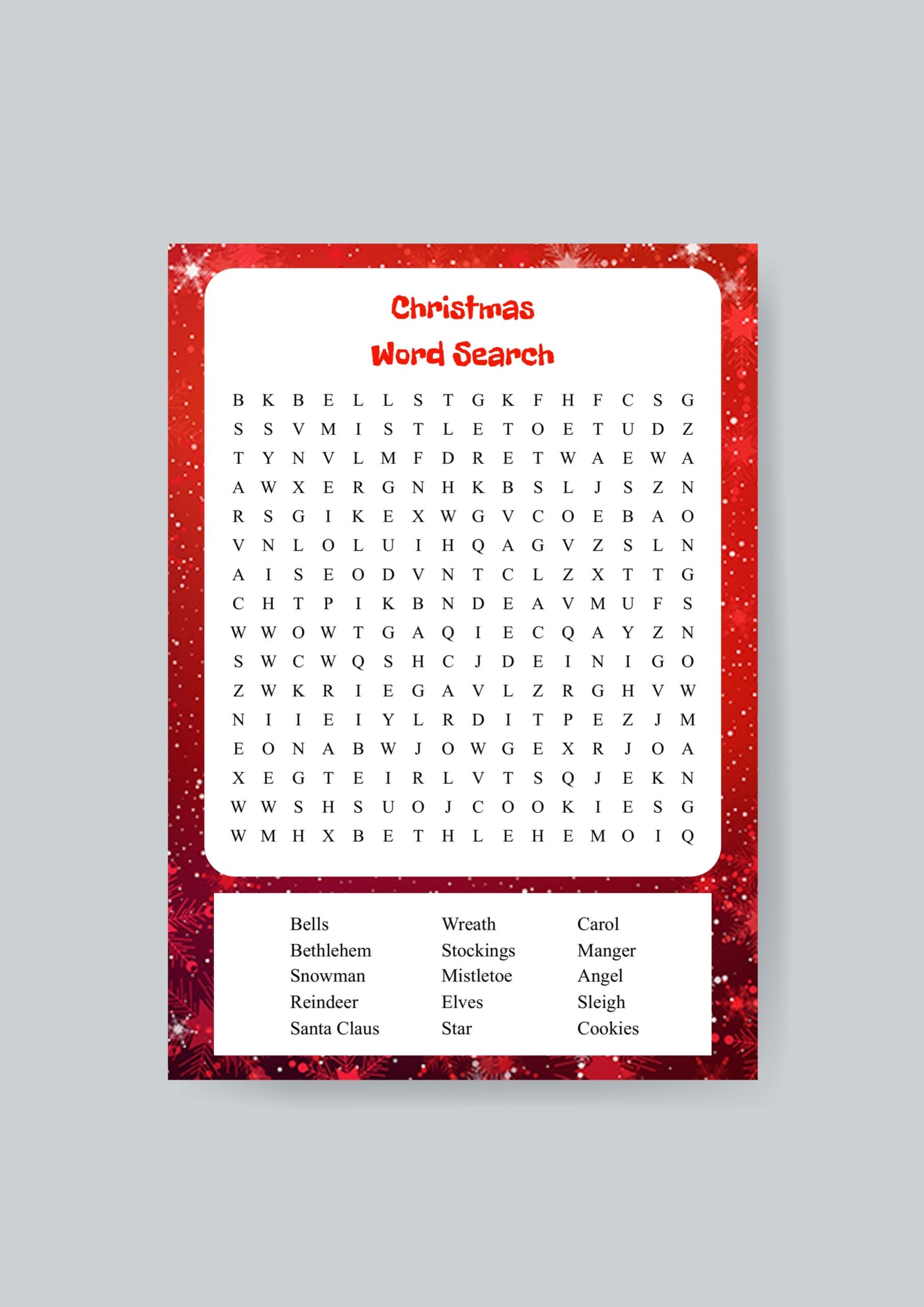 Christmas Word Search Printable Shark Printables