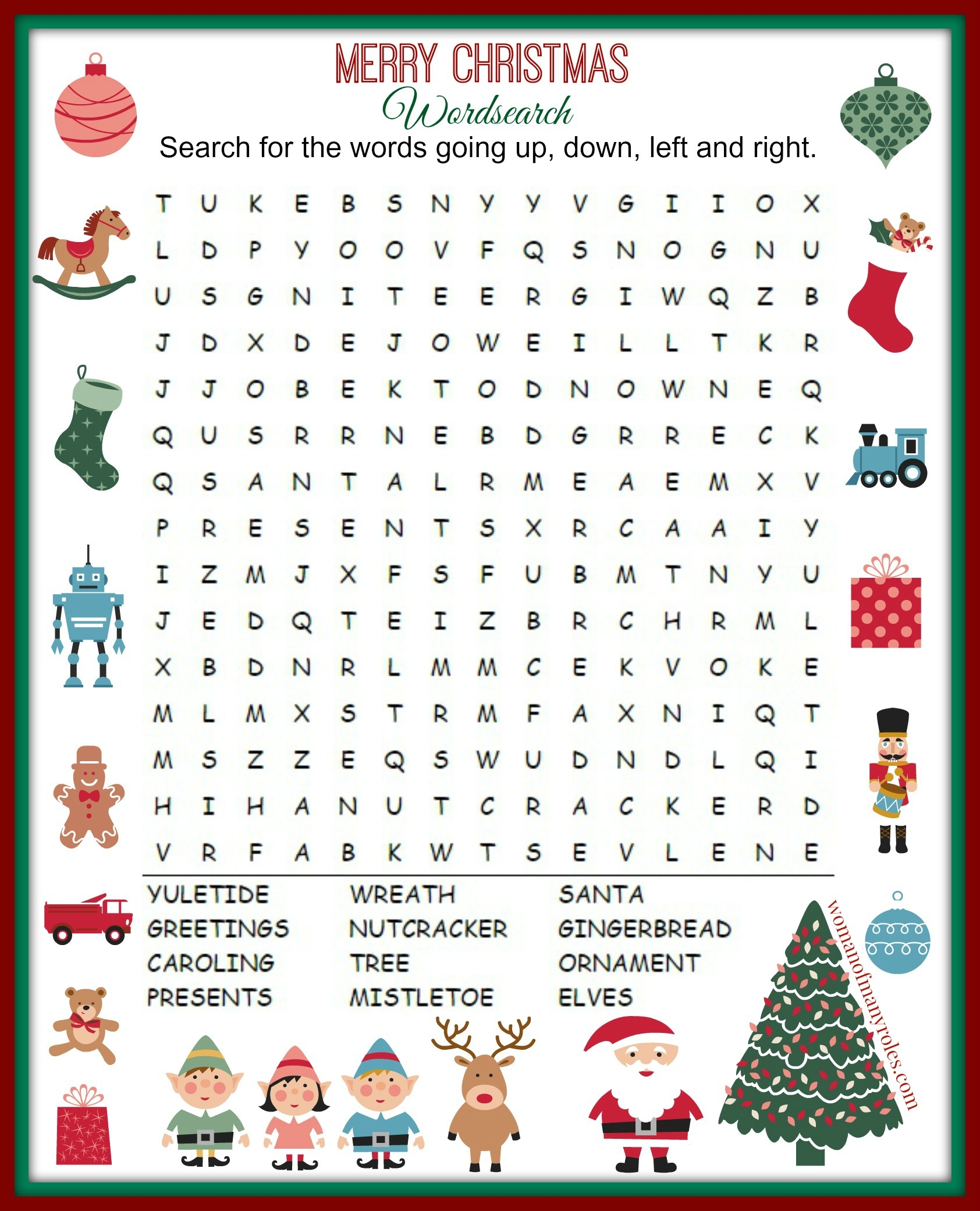 Christmas Printable Word Search Puzzles