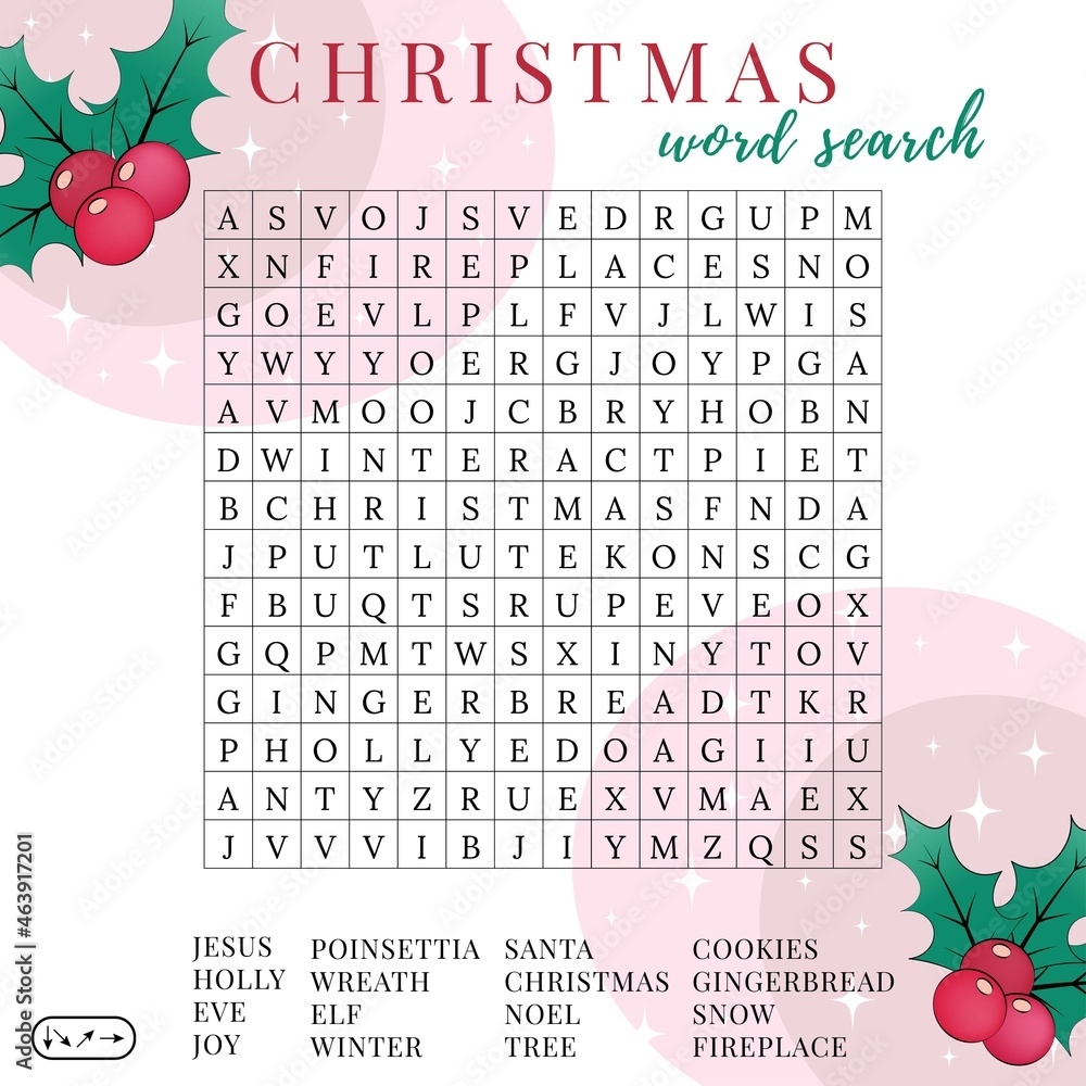 Christmas And Winter Word Search Printable Puzzle