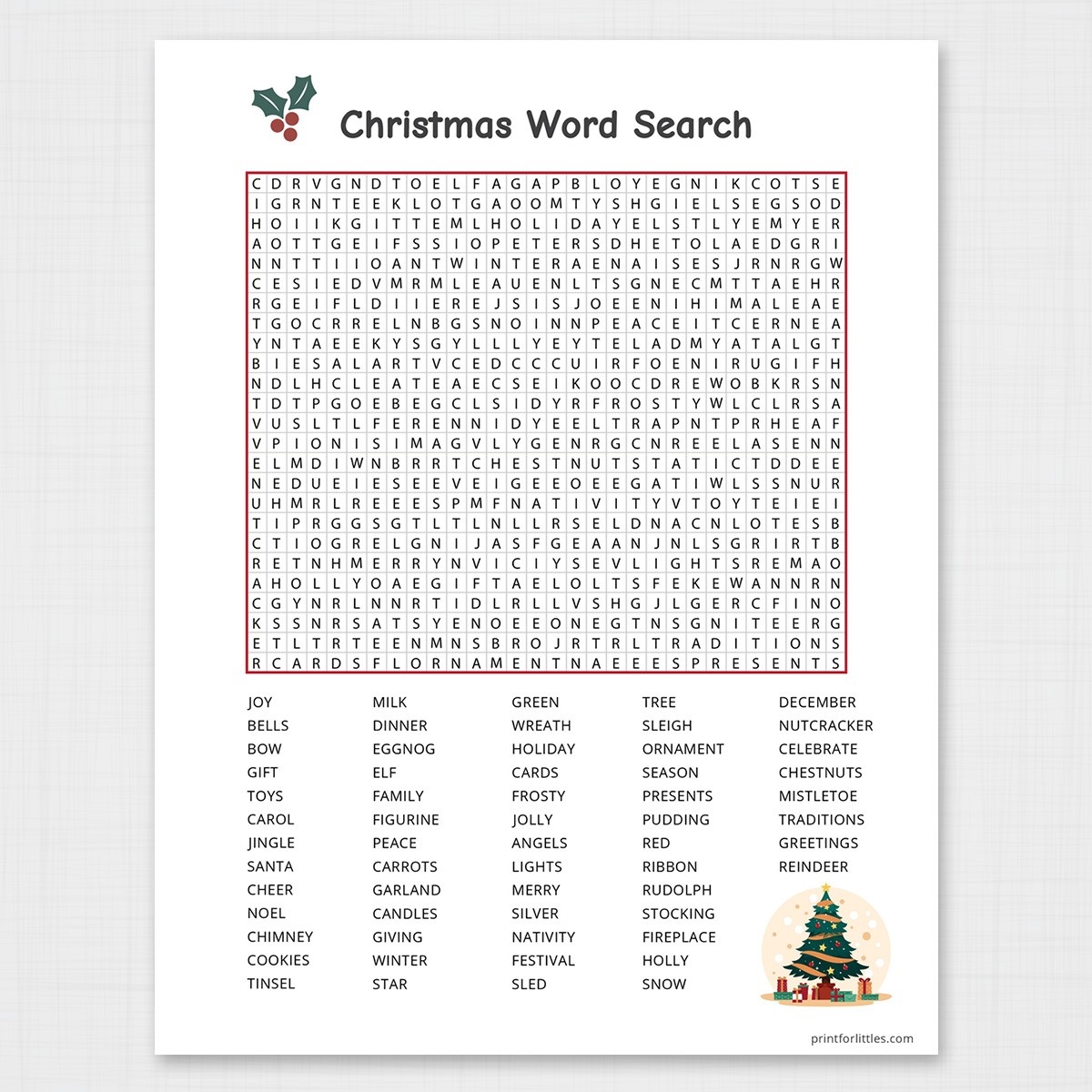 Christmas Word Search Puzzle Worksheets Library