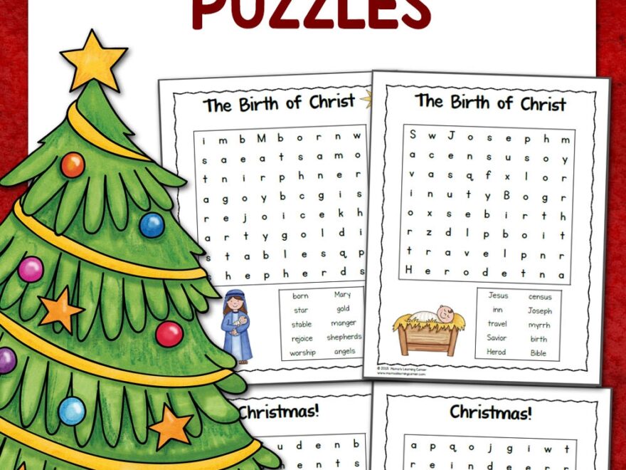 Christmas Word Search Puzzles Mamas Learning Corner
