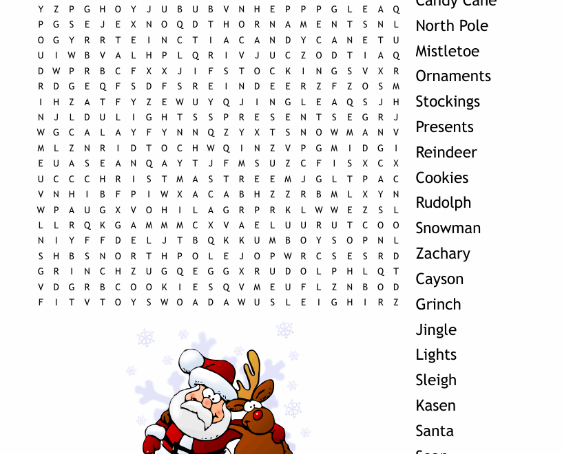 Christmas Word Search WordMint