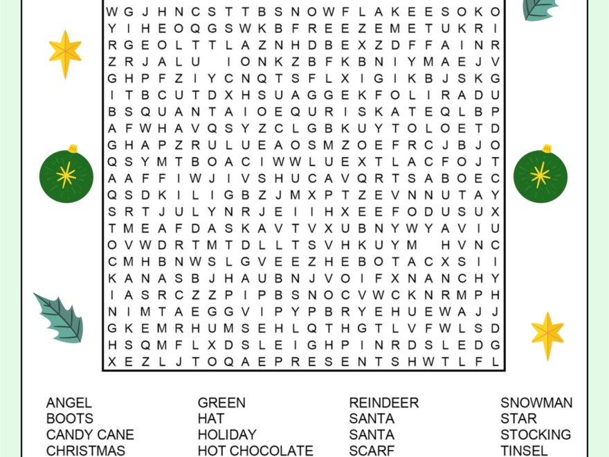 Christmas Word Searches 25 Free Printables Printabulls Worksheets Library