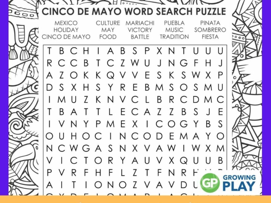 Cinco De Mayo Word Search Free Printable Growing Play