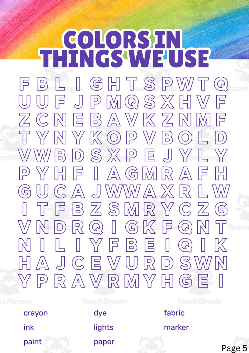 Printable Word Search Fabrics