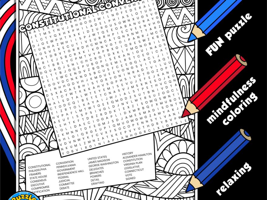 Constitutional Convention Word Search Puzzle With Coloring US History Wordsearch Made By Teachers