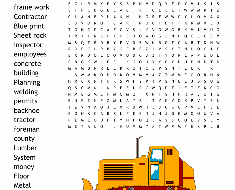 Construction Word Search WordMint