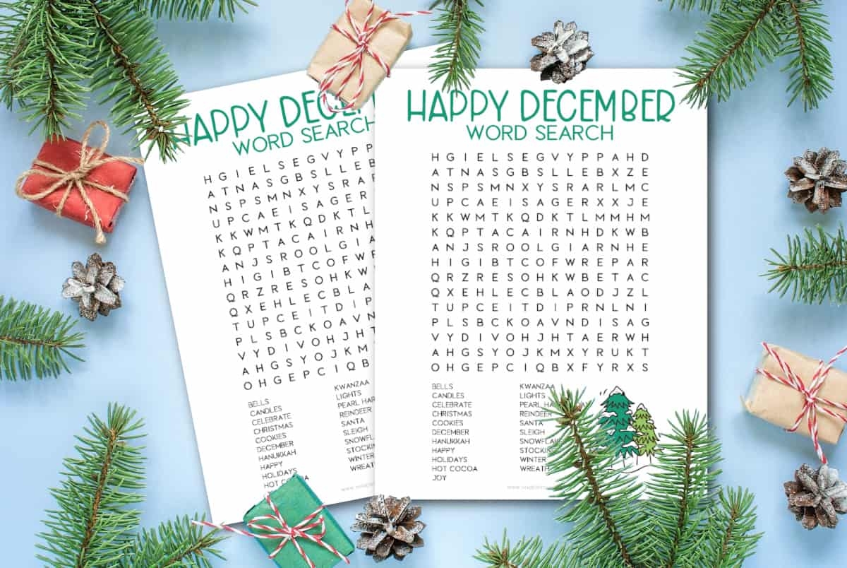 Free Christmas Word Search Printable
