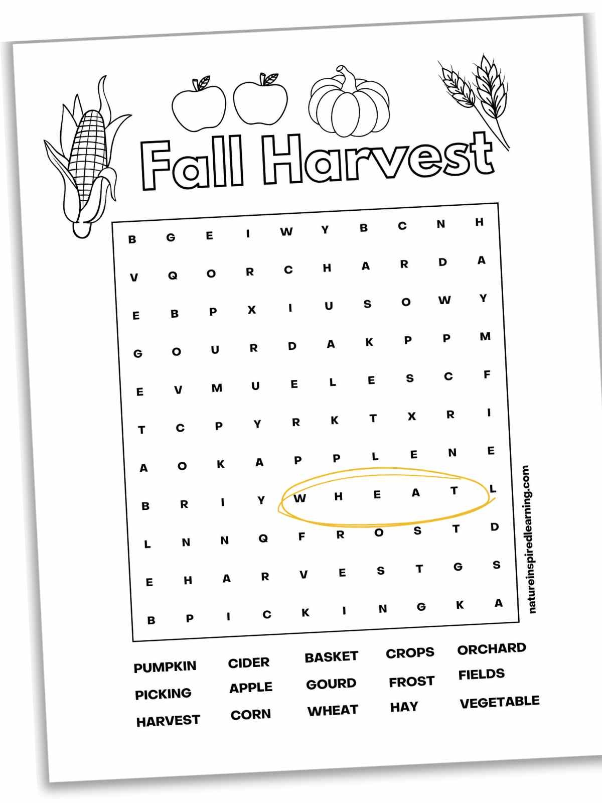 Difficult Fall Word Searches Nature Inspired Learning