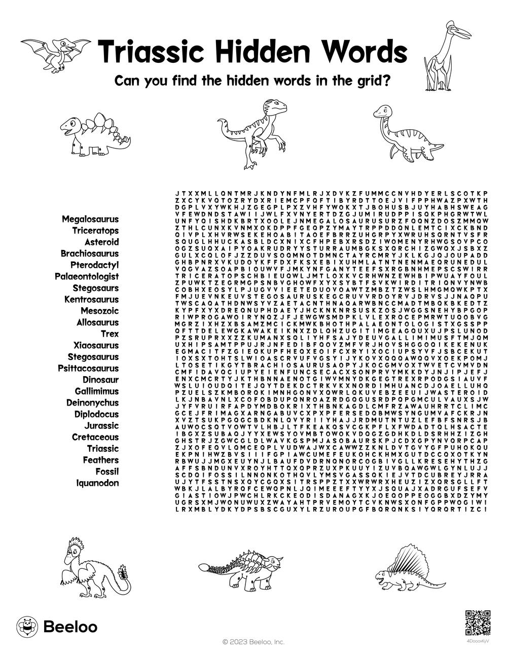 Dinosaur themed Word Searches Beeloo Printable Crafts And Activities For Kids