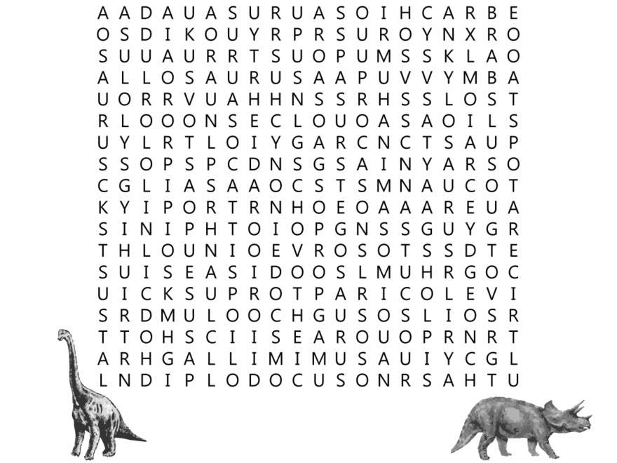 Dinosaurs Word Search