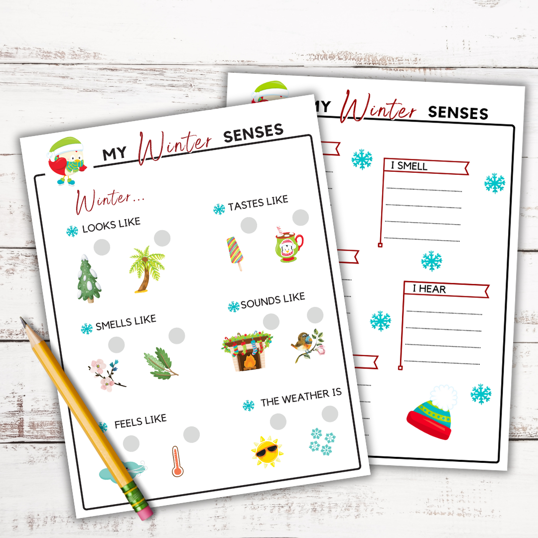 discover winter with our 5 senses of winter printables