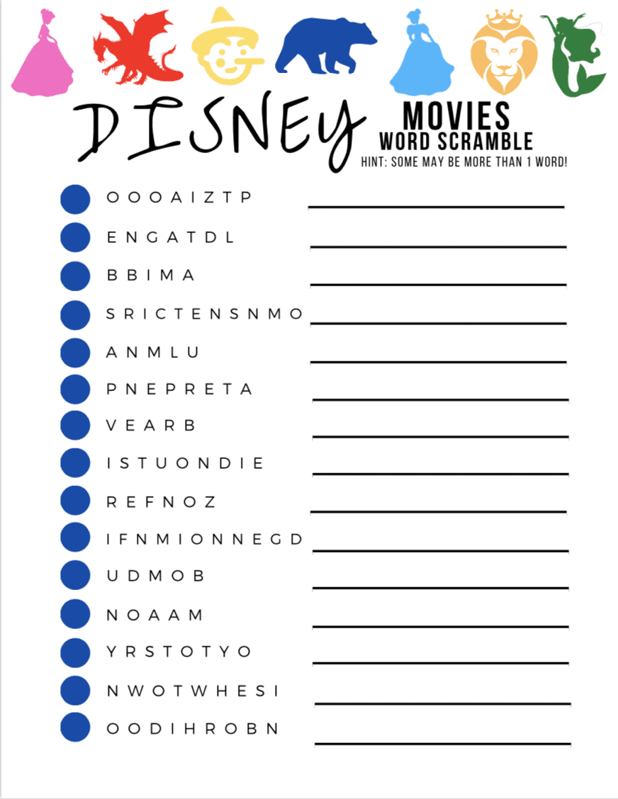 Famous Movies Word Search Free Printable