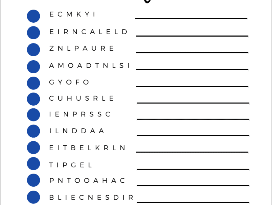 Disney Character Word Scramble Activity Pages Free Printable