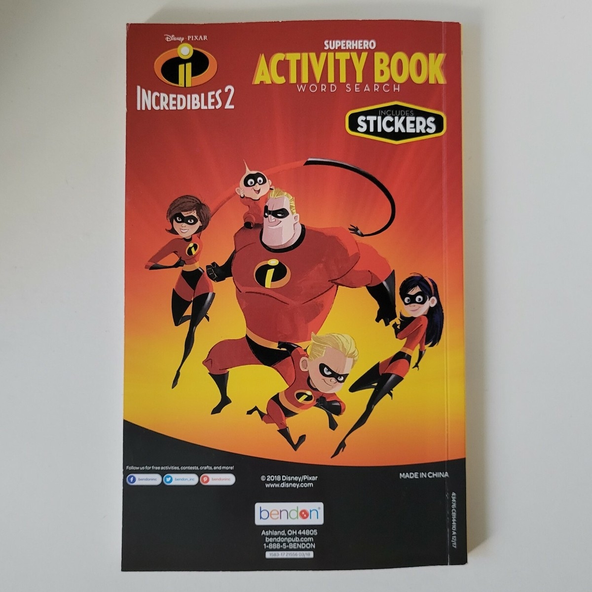 Disney s Incredibles 2 Activity Book Word Search With Stickers Lot Of 2 Unused EBay