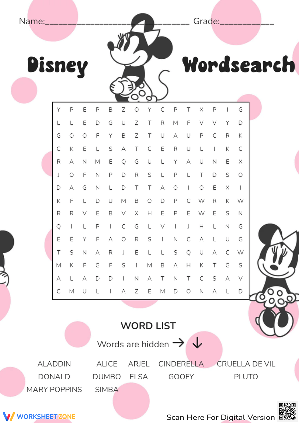 disney word search