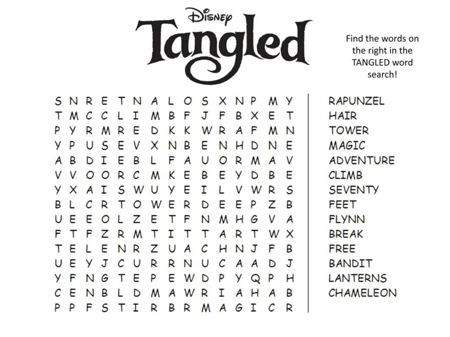 Disney Word Search Best Coloring Pages For Kids
