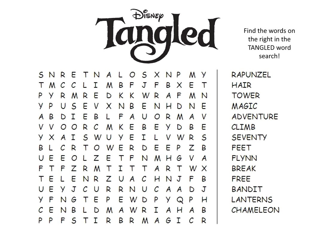 Disney Word Search Best Coloring Pages For Kids