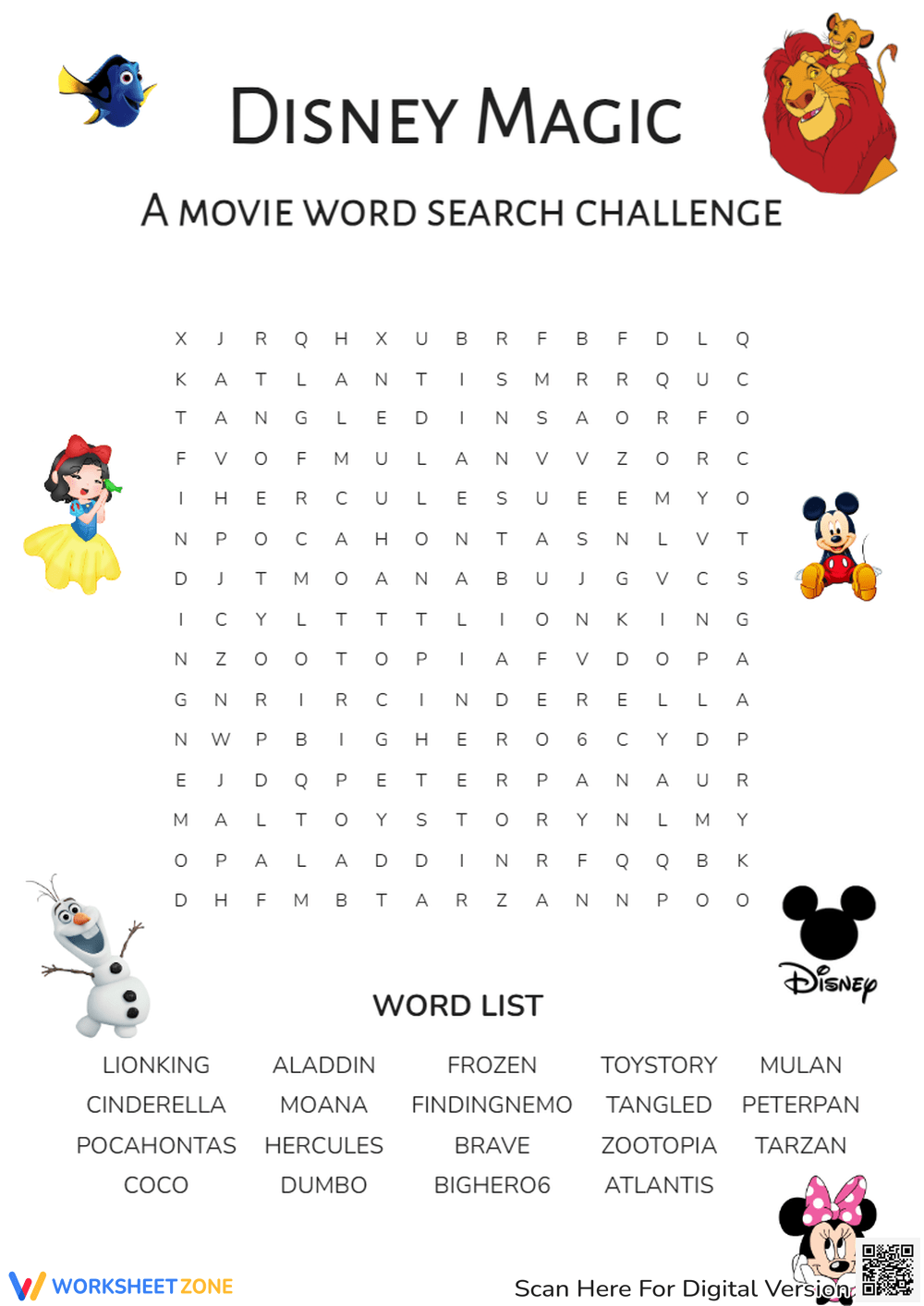 Aladdin Word Search Printable