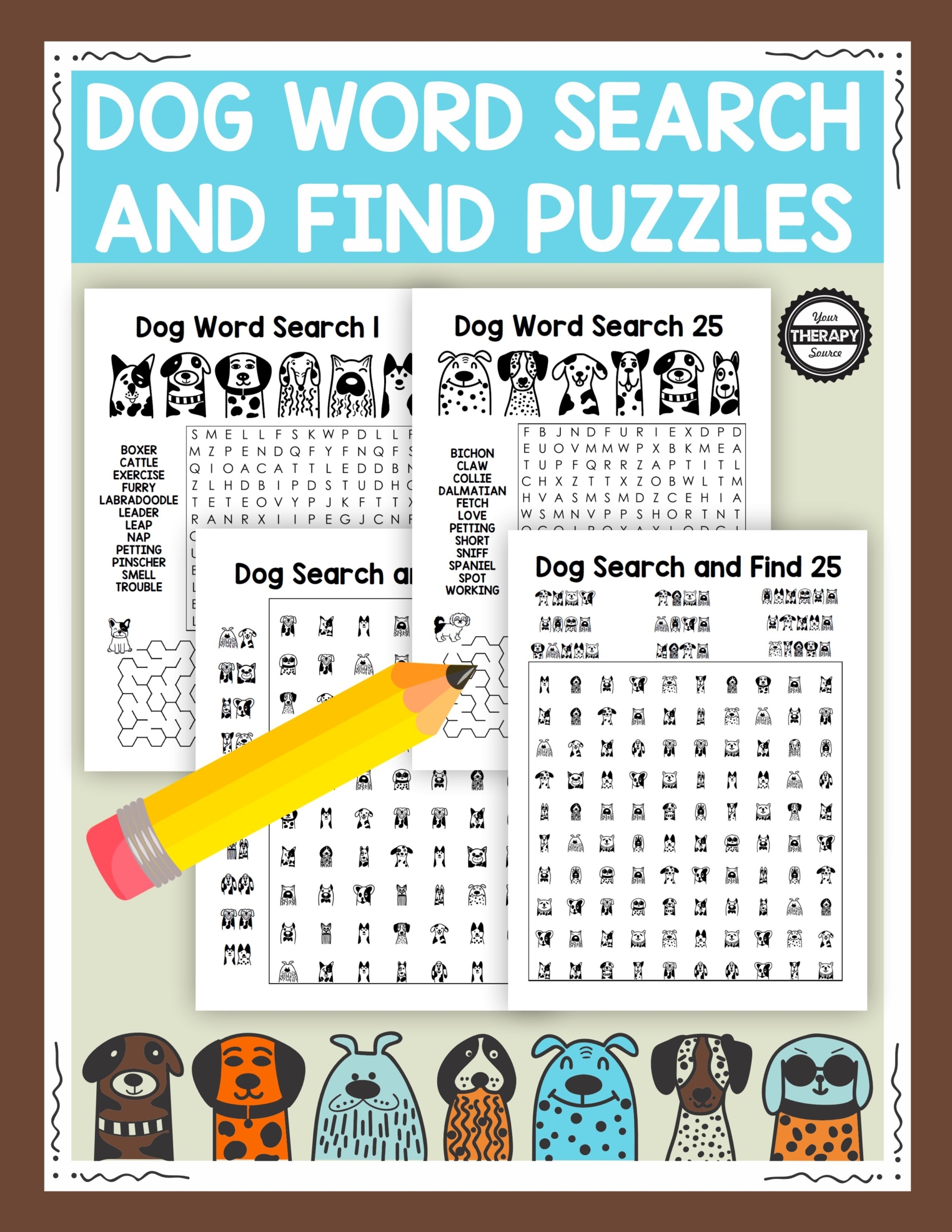 Dog Word Search Book And Find Puzzle Packet Growing Play