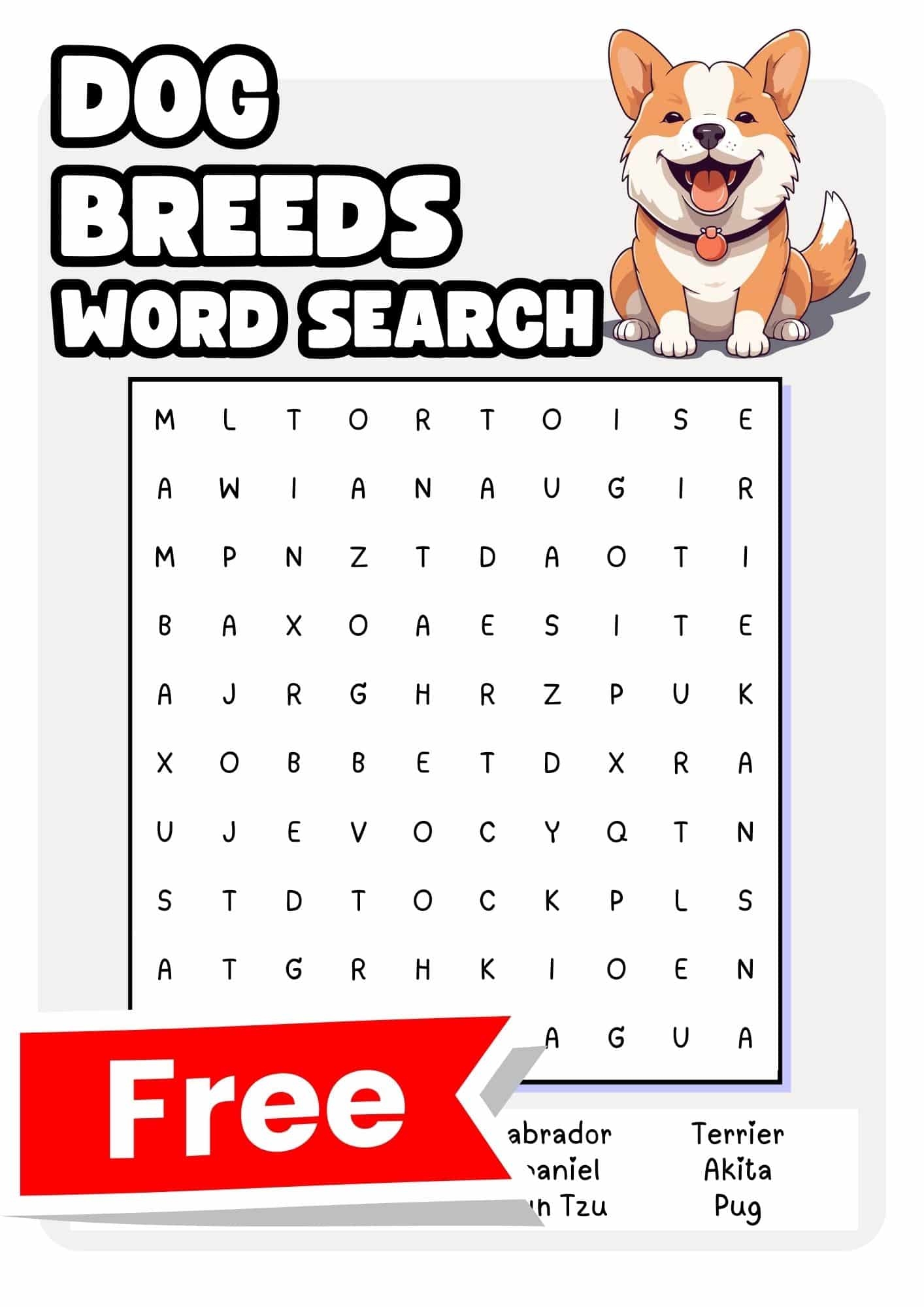 Dogs Word Searches Free To Print Teach Prints