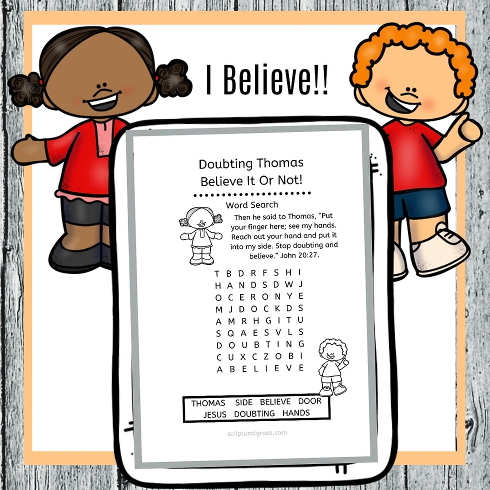 Doubting Thomas Sunday School Lesson 