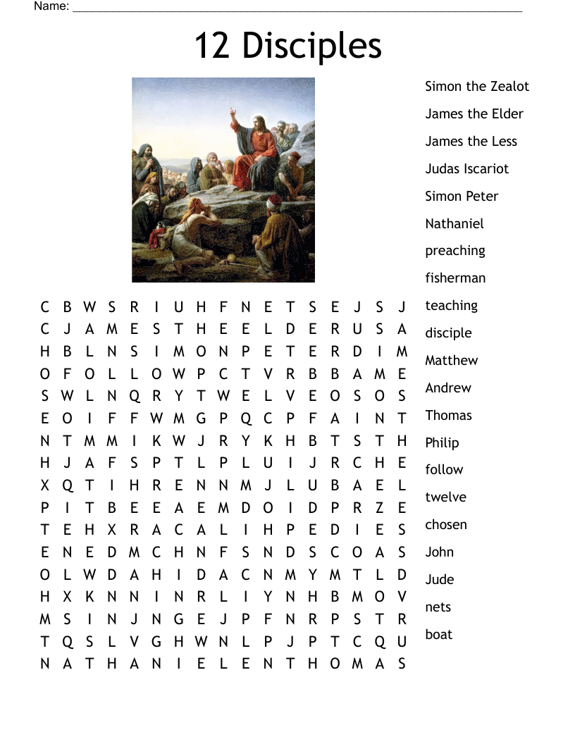 Doubting Thomas Word Search WordMint