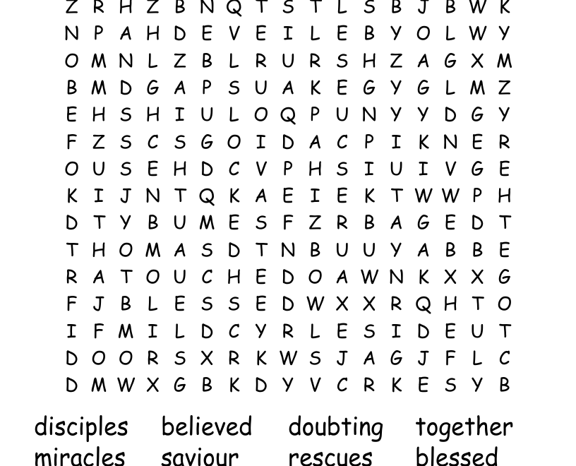 Doubting Thomas Word Search WordMint