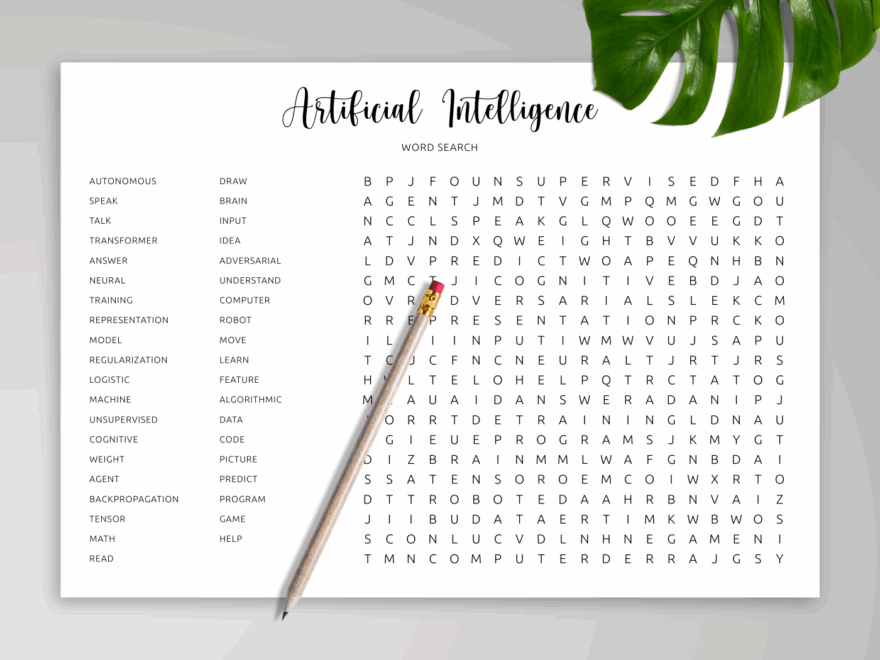 Download Printable AI Word Search In PDF