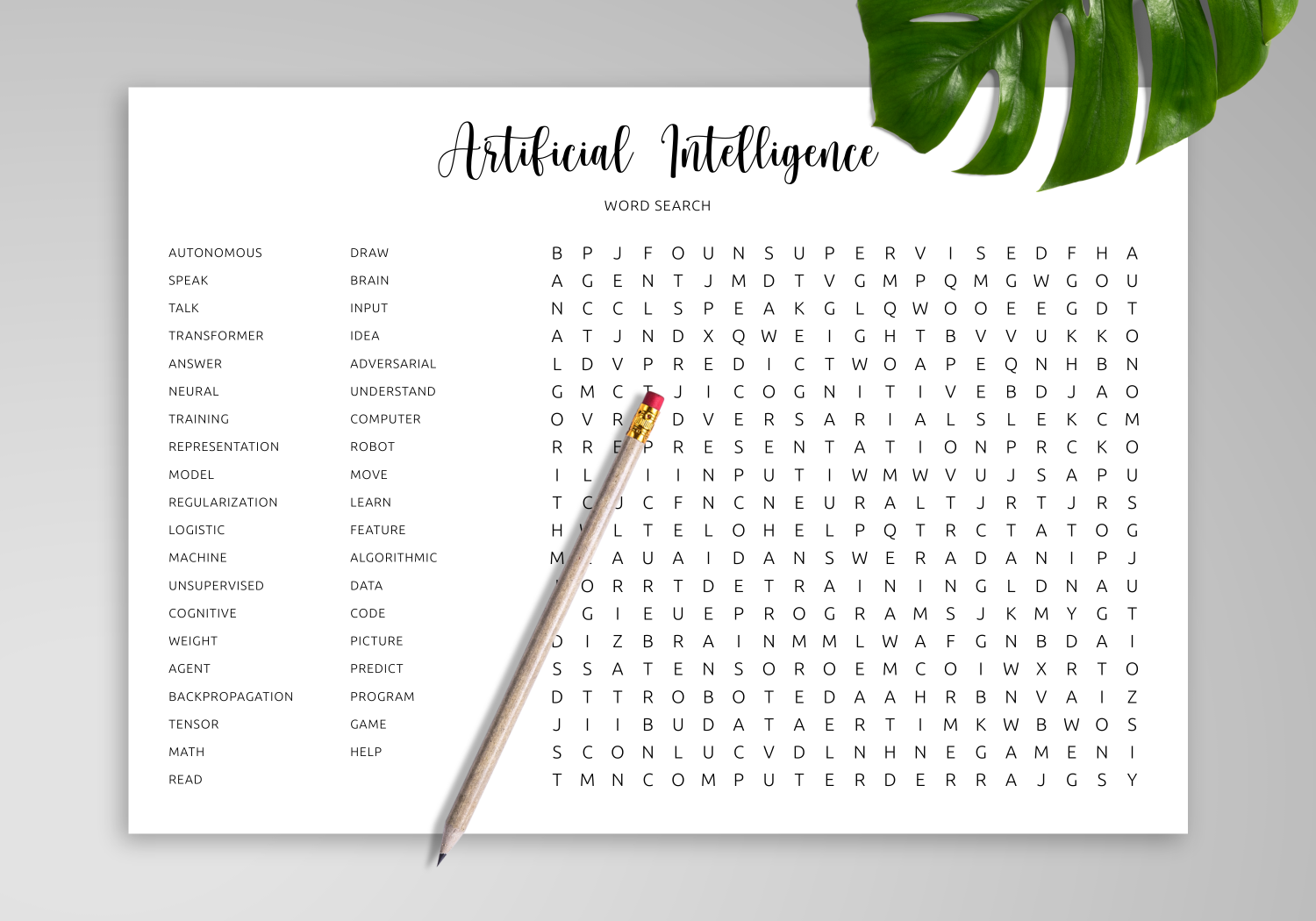 Download Printable AI Word Search In PDF