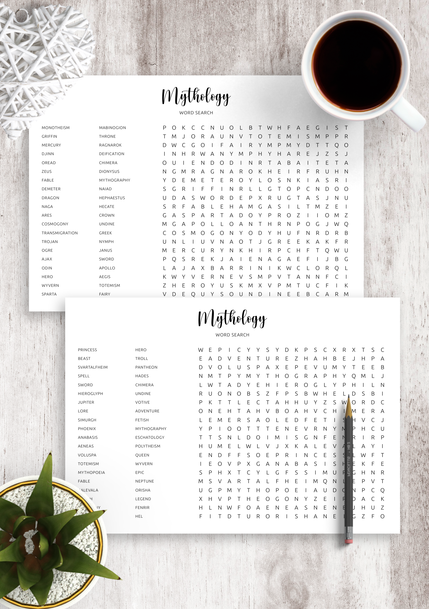Printable Word Searches Mythology