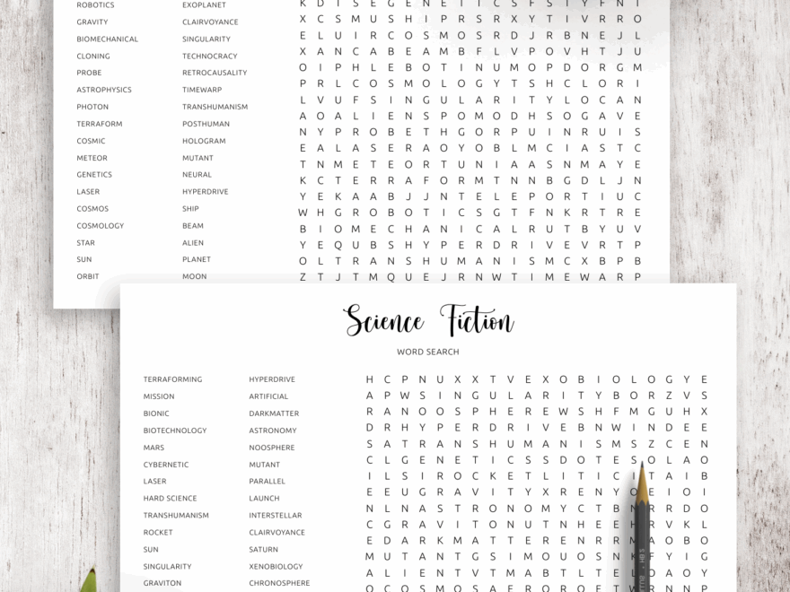 Download Printable Science Fiction Word Search In PDF