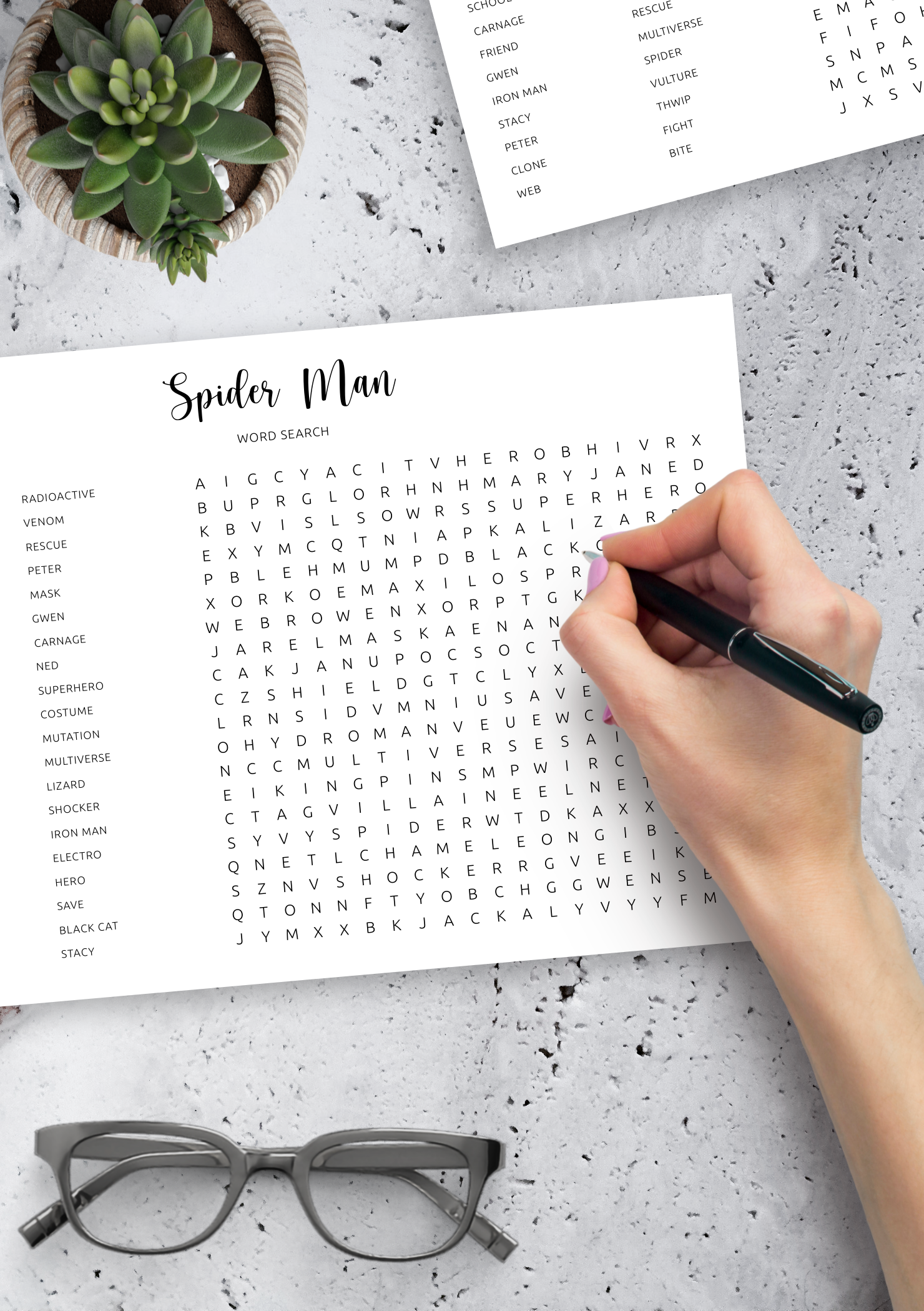 Download Printable Spider Man Word Search In PDF