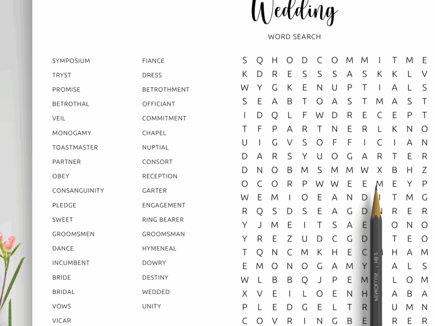 Download Printable Wedding Wordsearch In PDF