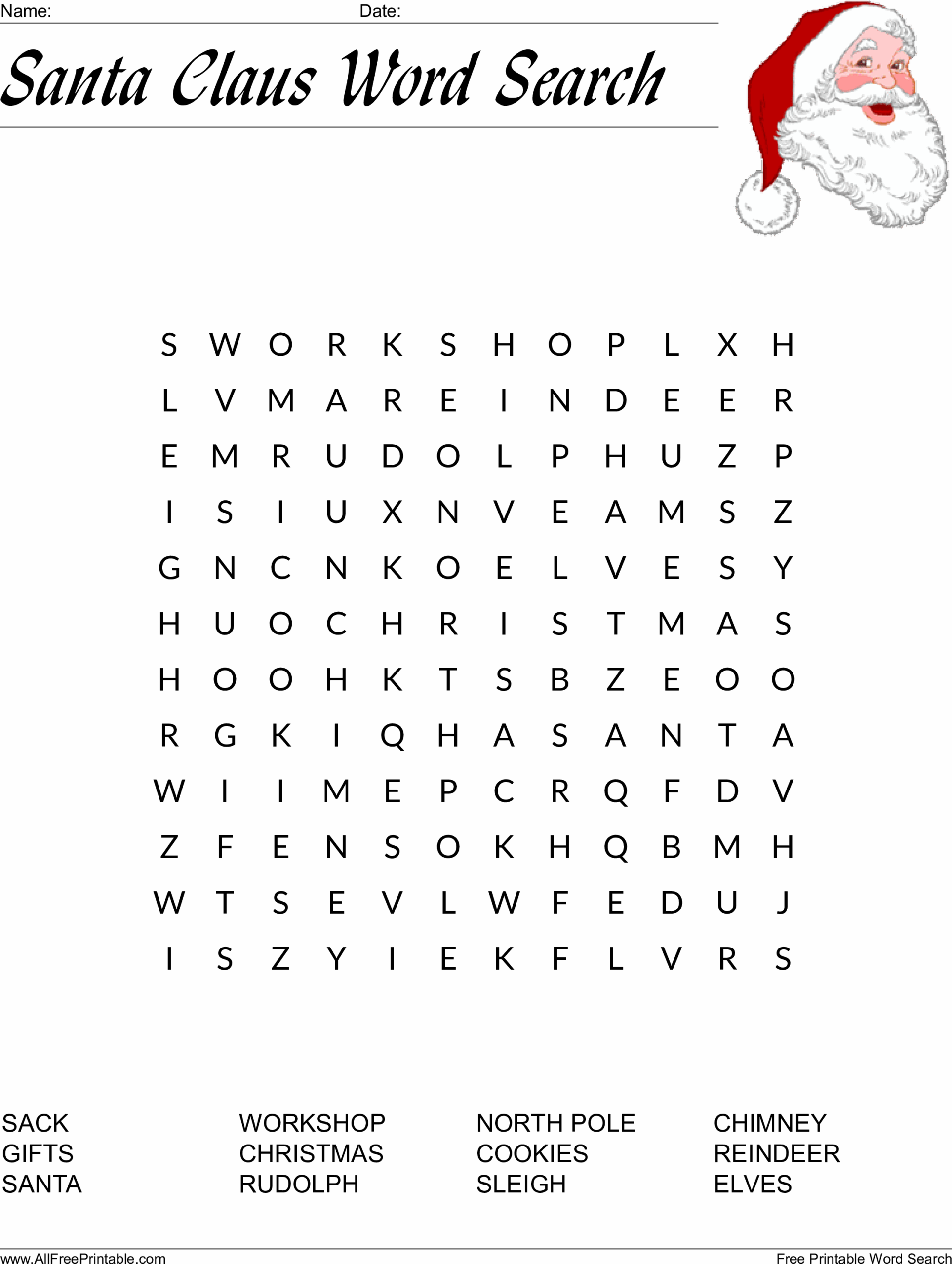 Download Santa Claus Word Search Main Image PNG Image With No Background PNGkey