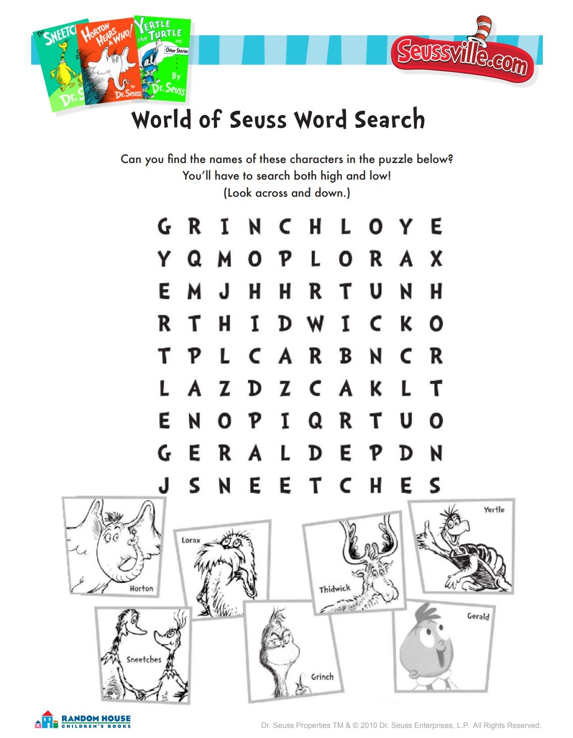 5th Grade Word Search Printable Seussville Games