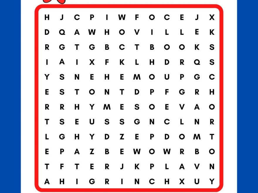 Dr Seuss Word Search Instant Download Printable PDF Etsy