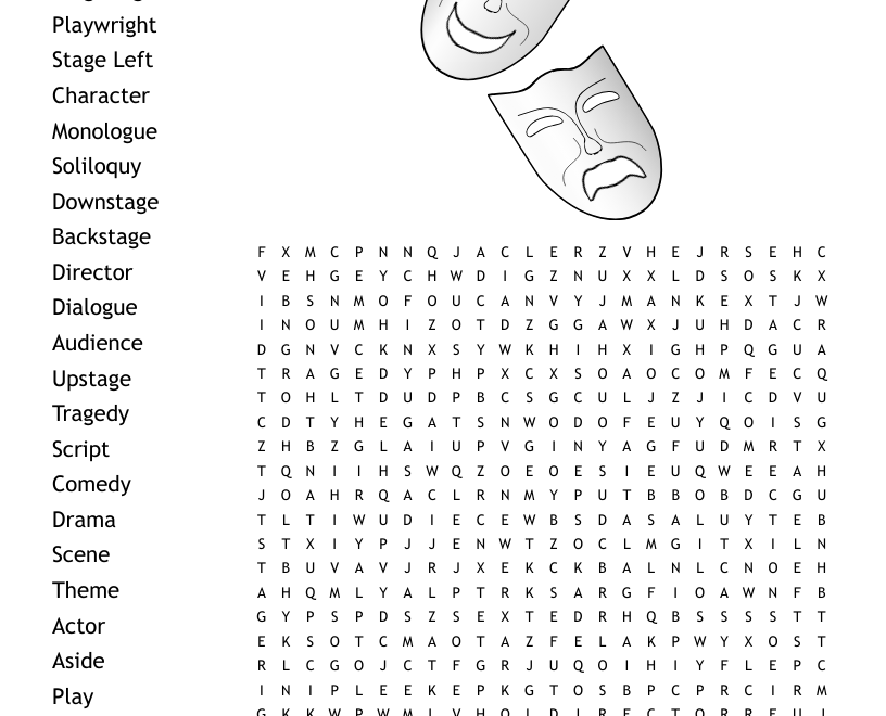 Drama Elements Word Search WordMint
