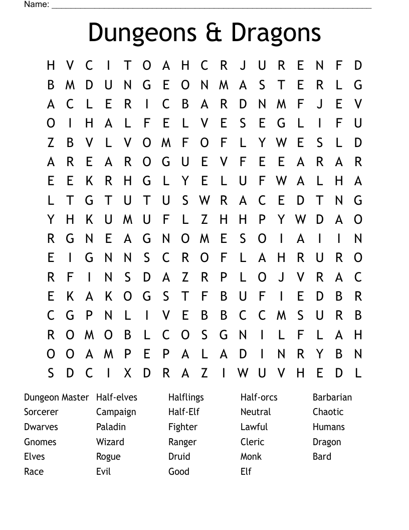 Printable Barbarians Word Search
