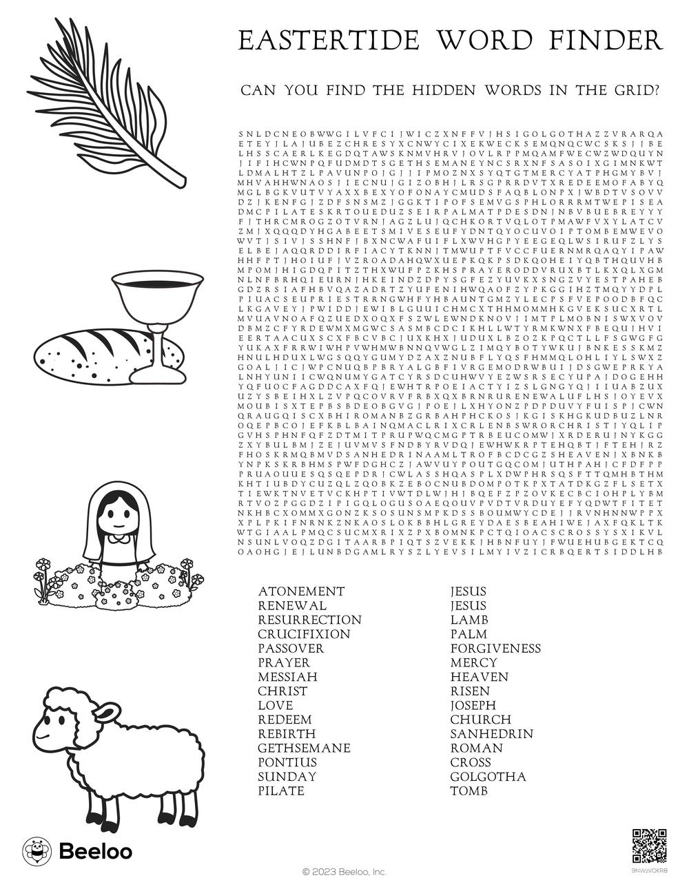 Hard Free Printable Easter Word Search